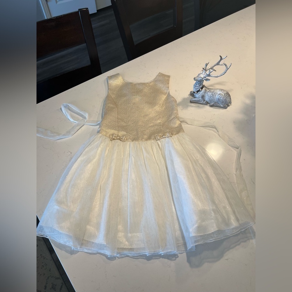Jona Michelle Gold Tulle Dress size 8